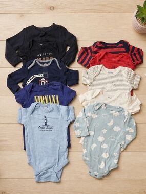 10 Baby Bodysuits Bundle Carter's Absorba & More Long Sleeve Short Sleeve